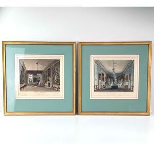 Engraving Aquatint The Queen's Levee Room Dining Room at Frogmore House Prints